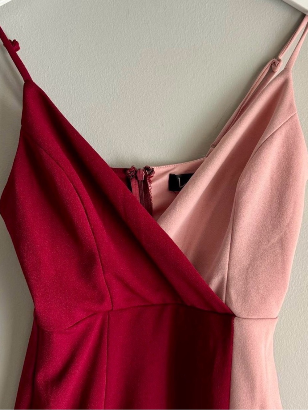 Lulu’s Gretchen Burgundy and Pink Two-Tone Bodycon Dress Size Small - Picture 4 of 8